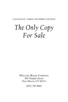 The Only Copy for Sale