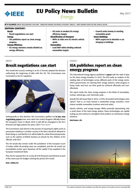 EU Policy News Bulletin May 2017 Energy