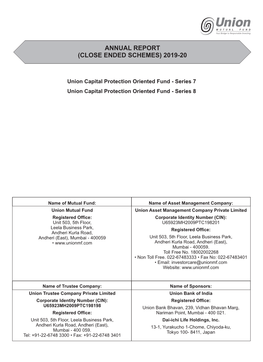 Annual Report 2019-2020 (Close Ended Schemes)