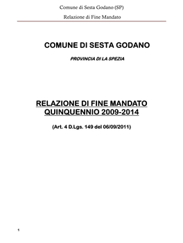 Relazione Di Fine Mandato