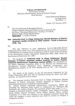 F.No.21-137/2015-IA.III Government of India Ministry Ofenvironment