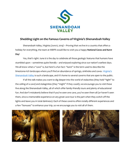 Shedding Light on the Famous Caverns of Virginia's Shenandoah