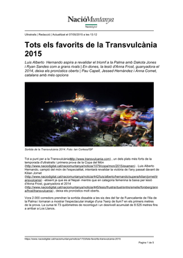 Tots Els Favorits De La Transvulcània 2015