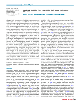 How Robust Are Landslide Susceptibility Estimates?