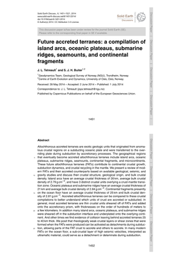 Future Accreted Terranes: a Compilation of Island Arcs, Oceanic