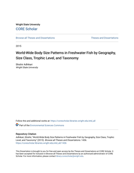 World-Wide Body Size Patterns in Freshwater Fish by Geography, Size Class, Trophic Level, and Taxonomy