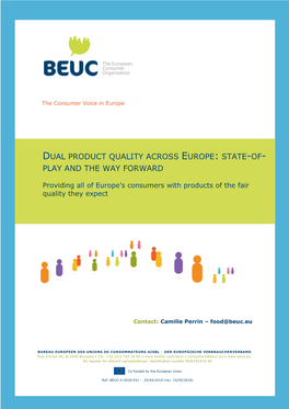 Dual Product Quality Across Europe: State-Of- Play and the Way Forward