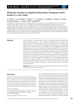 Molecular Structure in Peripheral Dog Breeds: Portuguese Native Breeds As a Case Study