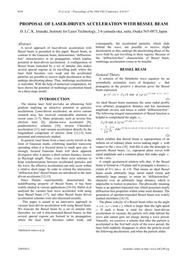 Proposal of Laser-Driven Acceleration with Bessel Beam