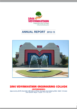 Annual Report 2012-13 Sree Vidyanikethan Engineering