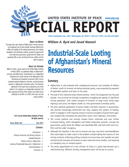 Industrial-Scale Looting of Afghanistan's Mineral Resources