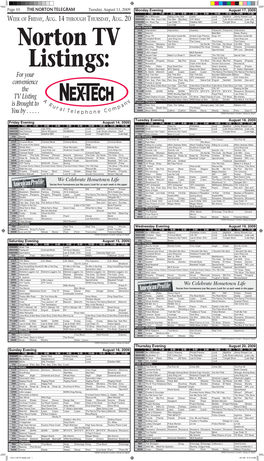 10 8-11-09 TV Guide.Indd 1 8/11/09 8:15:19 AM