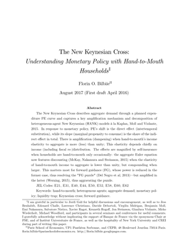 The New Keynesian Cross: Understanding Monetary Policy with Hand-To-Mouth Householdsi