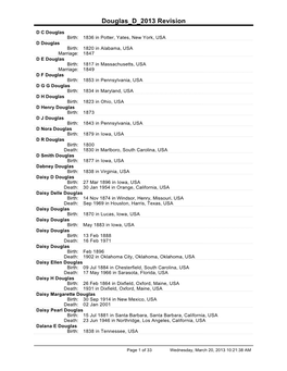 Douglas D 2013 Revision