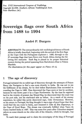Sovereign Flags Over South Africa from 1488 to 1994