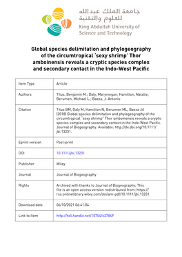 Global Species Delimitation and Phylogeography of the Circumtropical