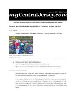 Scout's Work Leads to Rebirth of North Plainfield School Garden