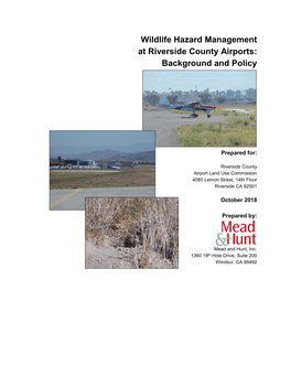 Wildlife Hazard Management at Riverside County Airports: Background and Policy