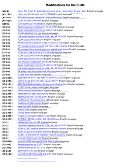 Modifications for the ICOM