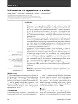 Waldenström's Macroglobulinemia