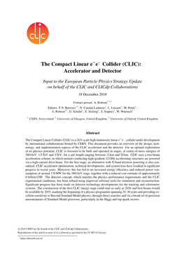 The Compact Linear E E− Collider (CLIC): Accelerator and Detector