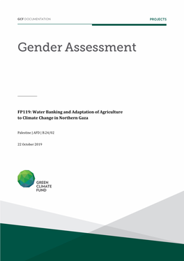 FP119: Water Banking and Adaptation of Agriculture to Climate Change in Northern Gaza