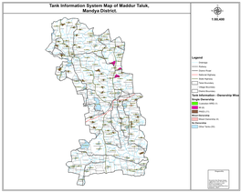 Tank Information System Map of Maddur Taluk, Mandya District. Μ 1:80,400 KA22060066