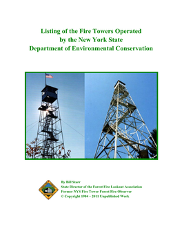 Fire Tower List by Bill Starr