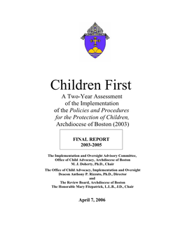 Children First Policy Assessment FINAL COPY Apr 7'06-1