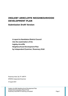 Ingleby Arncliffe Neighbourhood Development Plan