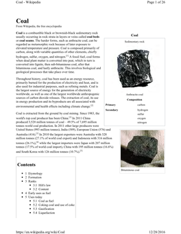 Coal - Wikipedia Page 1 of 26