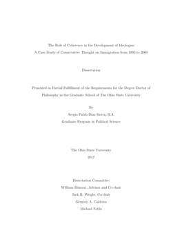 The Role of Coherence in the Development of Ideologies: a Case Study of Conservative Thought on Immigration from 1995 to 2000 Di