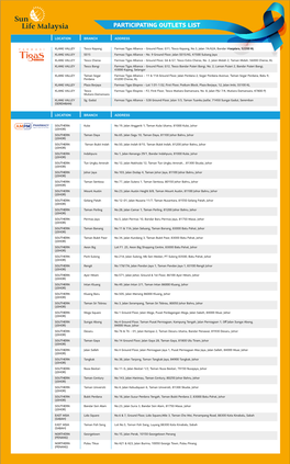 Participating Outlets List