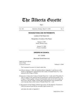 The Alberta Gazette