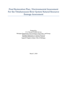 Final Restoration Plan/Environmental Assessment for the Tittabawassee