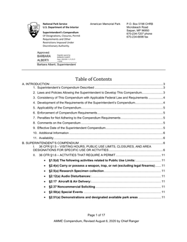 National Park Service Compendium Accessibility Template