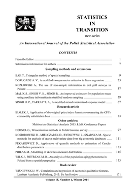 An International Journal of the Polish Statistical Association