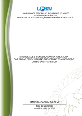 MÁRCIO JOAQUIM DA SILVA ______Tese De Doutorado Natal/RN, Abril De 2017 MÁRCIO JOAQUIM DA SILVA