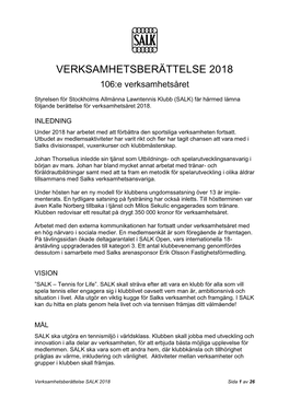 Verksamhetsberättelse 2018