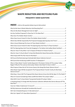 Waste Reduction & Recycling Plan