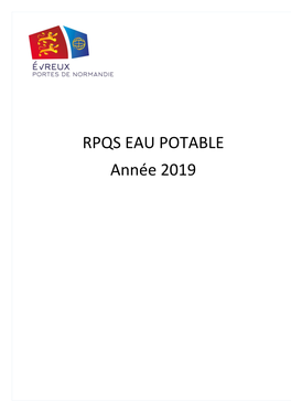 RPQS EAU POTABLE Année 2019