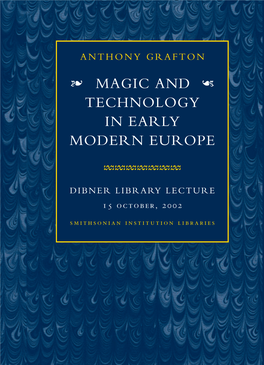 Magic and Technology in Early Modern Europe