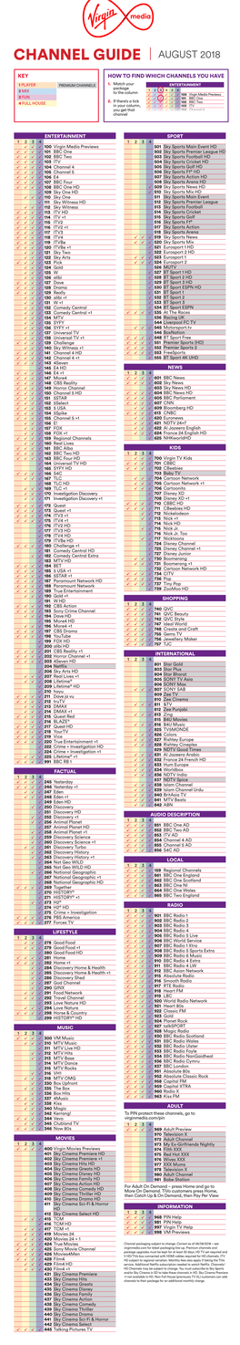 Channel Guide August 2018