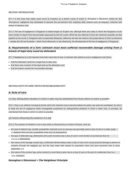 A. Requirements of a Tort: Claimant Must Have Suffered Recoverable Damage Arising from a Breach of Legal Duty Owed by Defendant