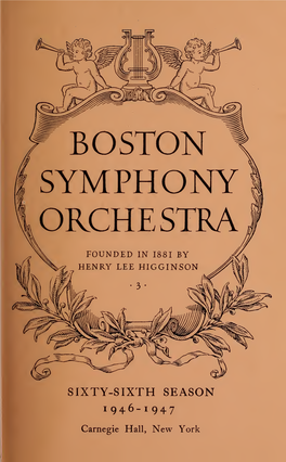 Boston Symphony Orchestra Concert Programs, Season 66,1946-1947, Trip