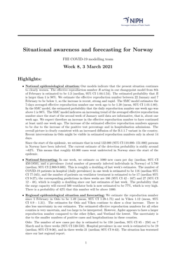 Situational Awareness and Forecasting for Norway