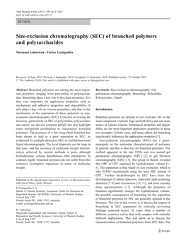 Size-Exclusion Chromatography (SEC) of Branched Polymers and Polysaccharides