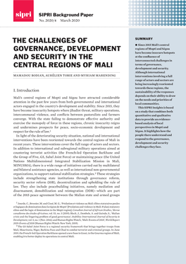 The Challenges of Governance, Development and Security in The