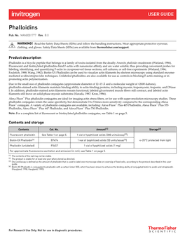 Phalloidins User Guide (Pub. No. MAN0001777 B.0)