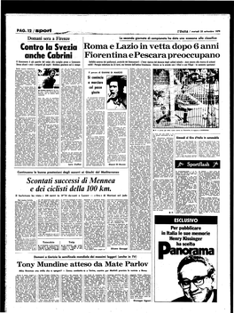 Roma E Lazio in Vetta Dopo 6 Anni Fiorentina E Pescara